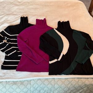 Lot of 3 Chico’s Turtleneck Sweaters